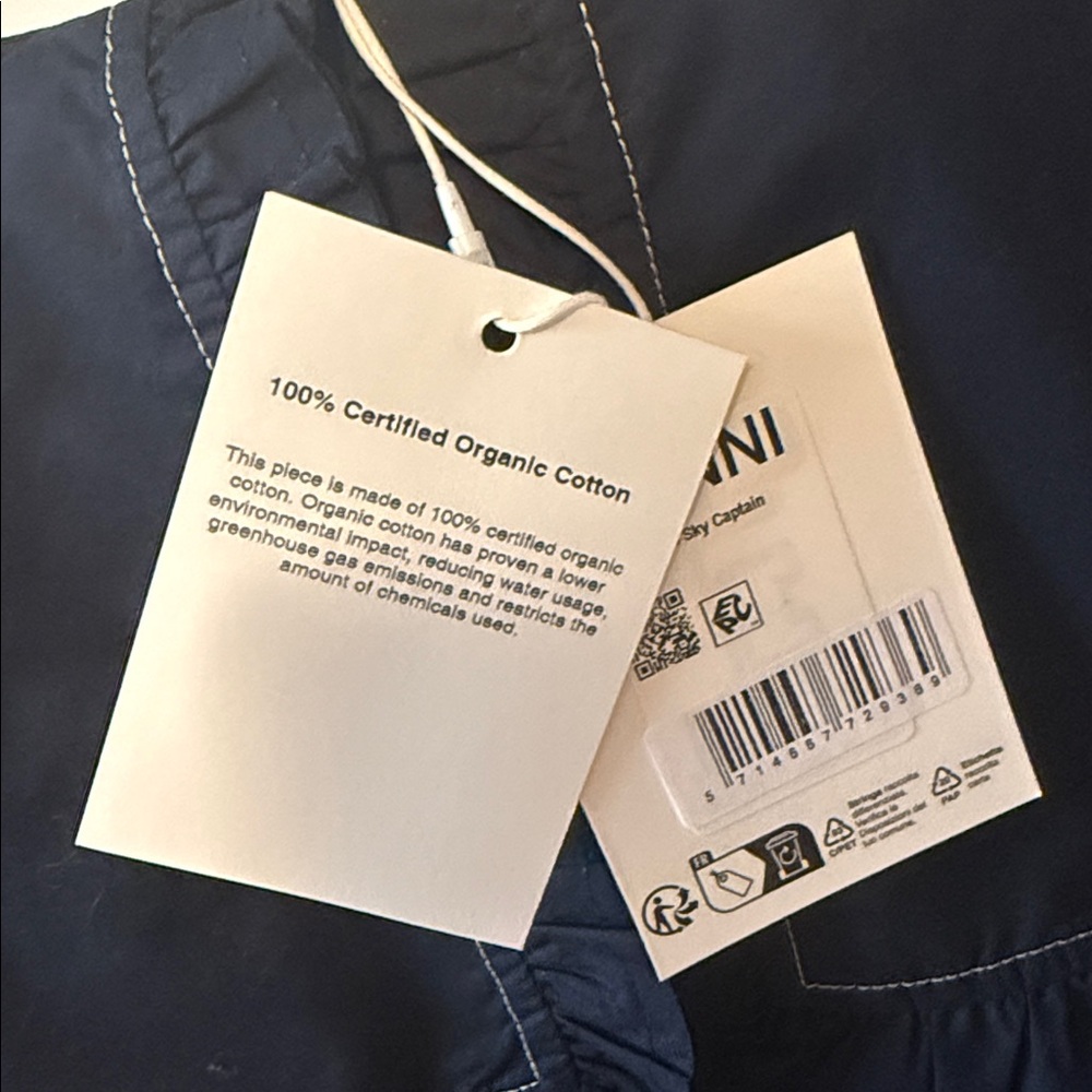 Ganni Navy Poplin mini shirt dress 36euro 6US - Picture 9 of 10